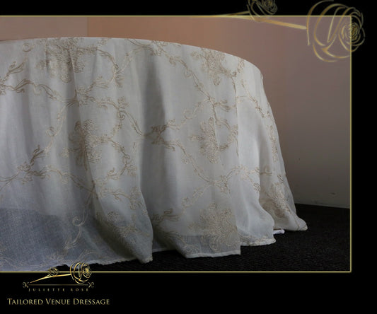 Embroidered Linen Table Cover