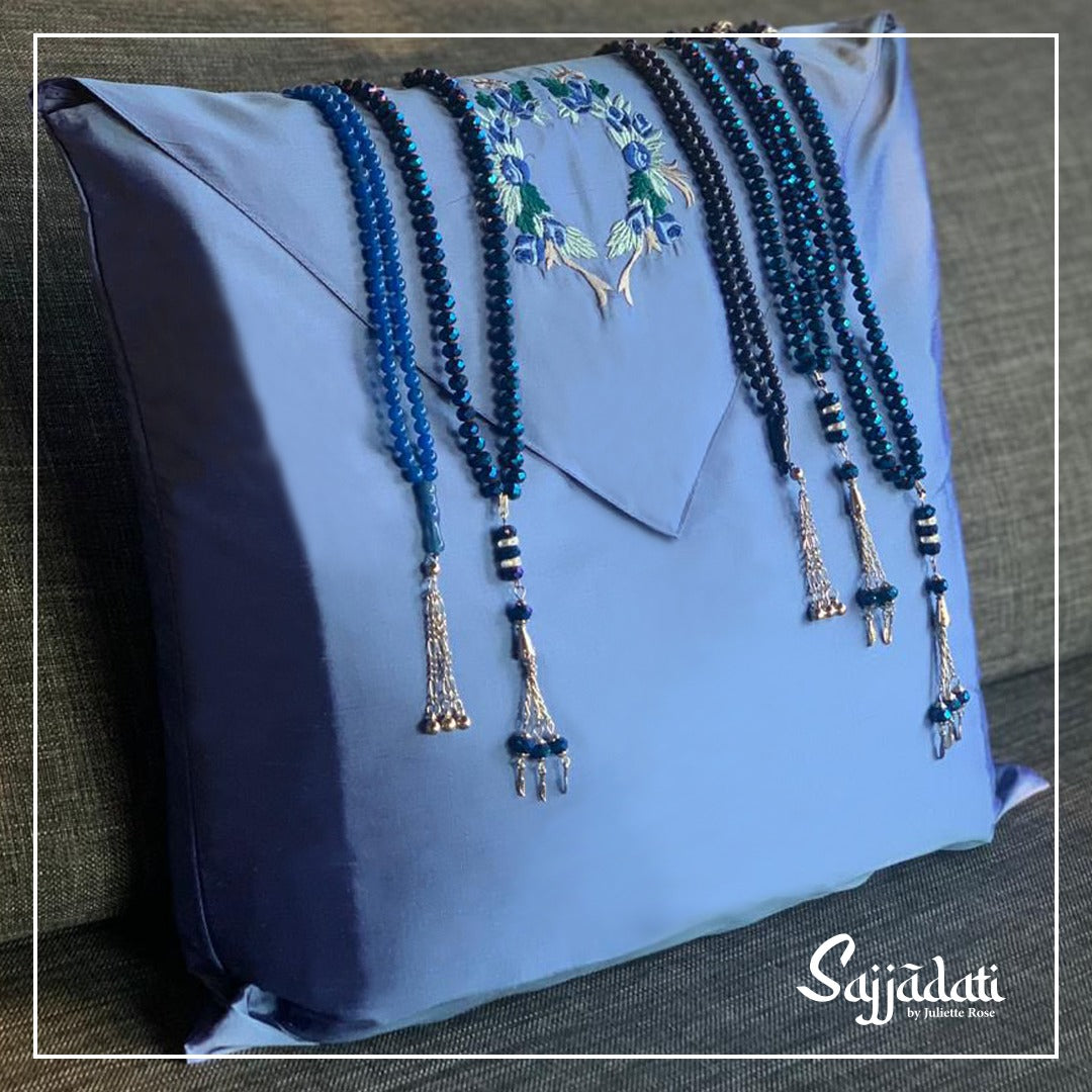 Blue Prayer Mat In Velvet