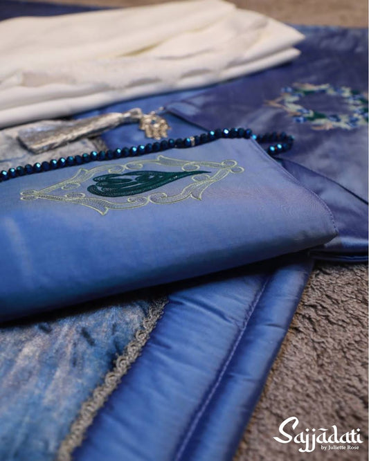 Blue Prayer Mat In Velvet