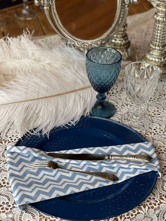 Patterned Napkin - Blue and White