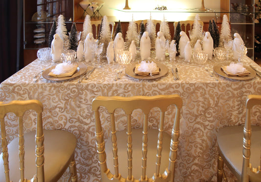 White Christmas table setup
